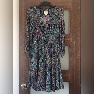 Anthropologie Maeve Multicolor Paisley Print Dress